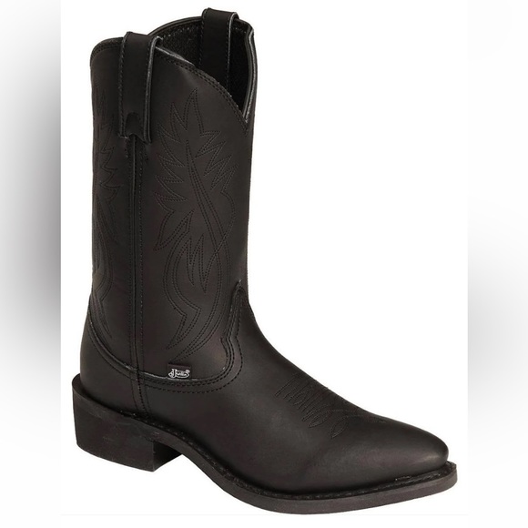 Jb1104 Justin Men's Black Cow Western Cowboy Boot.   Size 9EE - Picture 1 of 10